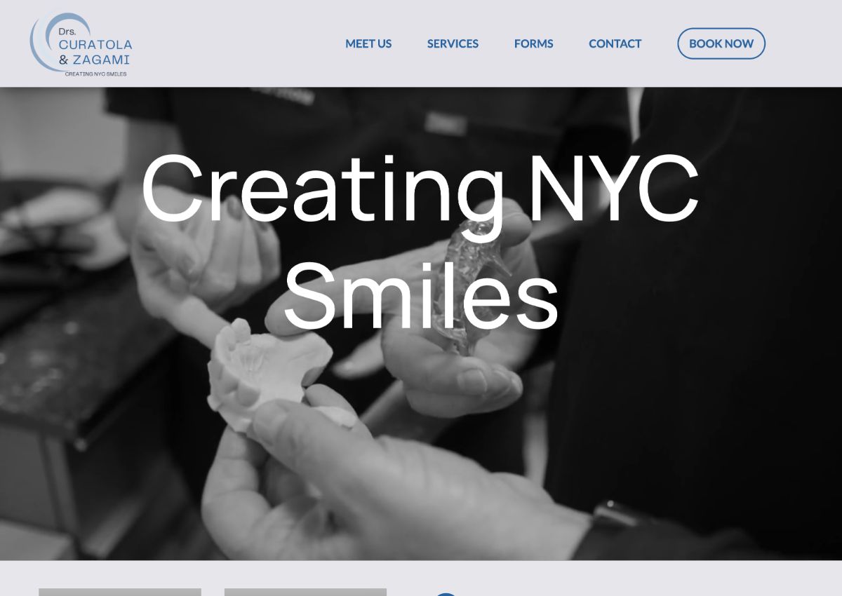 Creating NYC Smiles website navigation